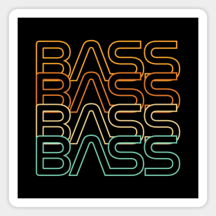 Bass Retro Colors Repeated Text Magnet